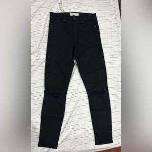 TOPSHOP BLACK JEANS - skinny ripped